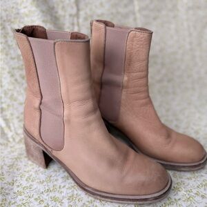 Free People Blush Leather Ankle Boots